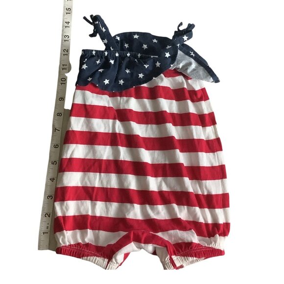 The Childrens Place Baby Girl 4th Of July Romper Summer One Piece Size 0-3 Month - Picture 7 of 9